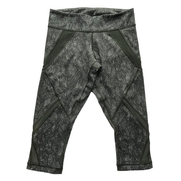 Lululemon Cool To Street Crop sz 4 * Jazzy Gator Green Yoga Capris Cropped Pants - Picture 1 of 5